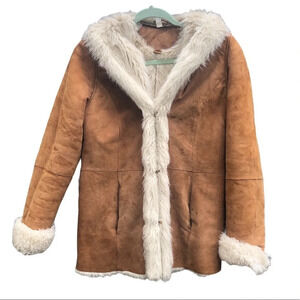 UGG SHEARLING TAN SUEDE COAT
